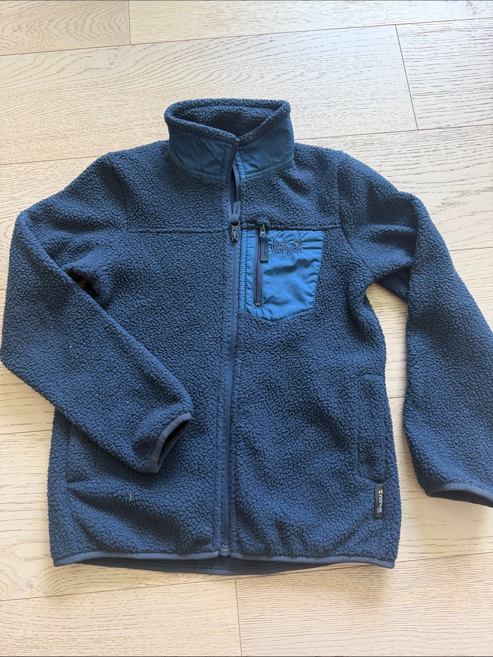 Kids 9/10 Navy Fleece Jacket with Chest Pocket